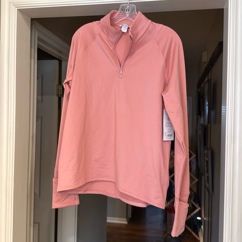 NEW Athleta peach 1/4 zip pullover, M
